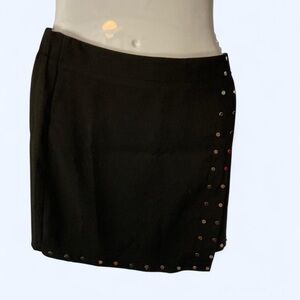 SHEIN Black Mini Skirt with Stud Accents 6